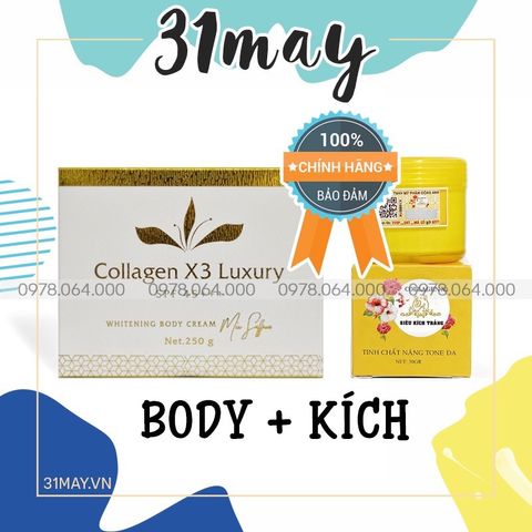 Kem Dưỡng Trắng Da Body Collagen X3 Luxury Đông Ánh - Chống Lão Hóa, Cung Cấp Độ Ẩm, Bảo Vệ Da Với SPF 45+++