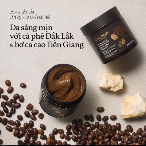 Tẩy Da Chết Cà Phê Dak Lak CooCoon 200g - Sản Phẩm Chăm Sóc Da Mềm Mịn, Rạng Rỡ, Chống Oxy Hóa Tự Nhiên