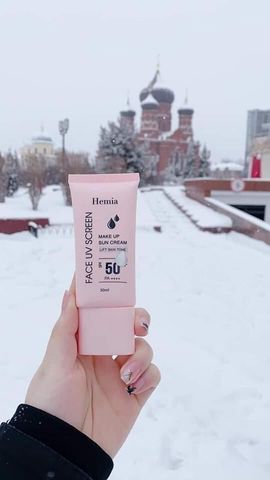 Combo 2 Kem Chống Nắng Hemia Chính Hãng SPF50+ - Dưỡng Trắng, Nâng Tone Da, Kiềm Dầu, An Toàn, Phù Hợp Mọi Làn Da