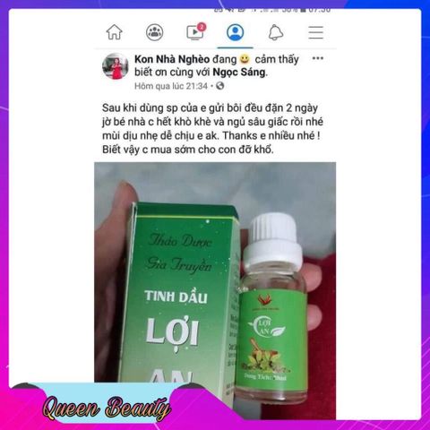 Tinh Dầu Lợi An Trầu Không 100% Thảo Dược - Giảm Ho, Khò Khè, Ngạt Mũi Cho Trẻ Em và Người Lớn
