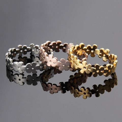 Nhẫn titan nữ cỏ 5 lá đặc cách điệu cao cấp thép không gỉ titanium PT Jewelry & Accessories 401370