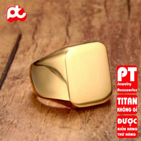 Nhẫn nam titan thời trang mặt trơn vuông to inox cao cấp thép không gỉ trangsucpt màu PTNNA24 401372