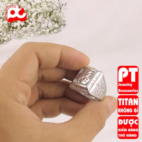 Nhẫn nam inox cao cấp thời trang chữ Phước bảng to titan thép không gỉ trangsucpt PTNNA01 401374