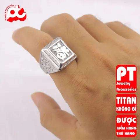Nhẫn nam inox cao cấp thời trang chữ Phước bảng to titan thép không gỉ trangsucpt PTNNA01 401374