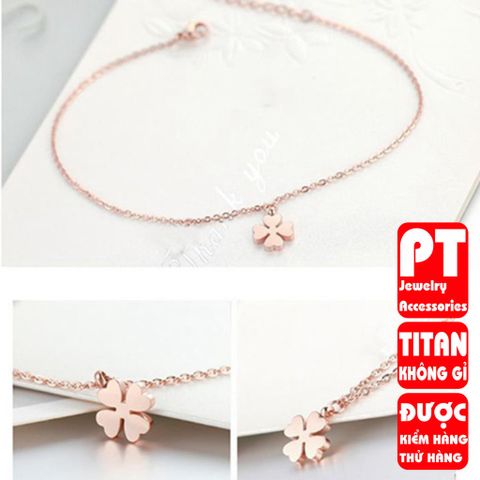 Lắc chân nữ titan cỏ 4 lá cao cấp thời trang trangsucpt 401377