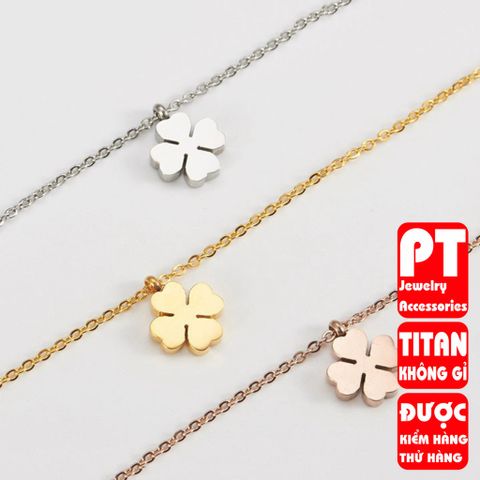 Lắc chân nữ titan cỏ 4 lá cao cấp thời trang trangsucpt 401377