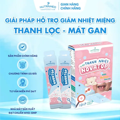 Siro Novatop hỗ trợ thanh nhiệt, mát gan, giảm nhiệt miệng cho bé (10 gói)