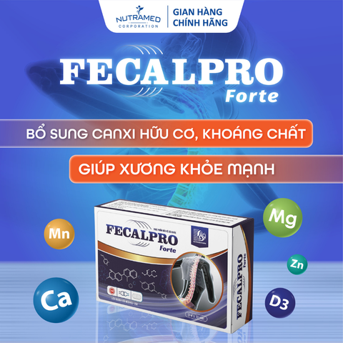 Viên uống Fecalpro Forte - Bổ sung Canxi và Vitamin D cho xương chắc khỏe, Hỗ trợ phát triển chiều cao cho thanh thiếu niên (30 viên)