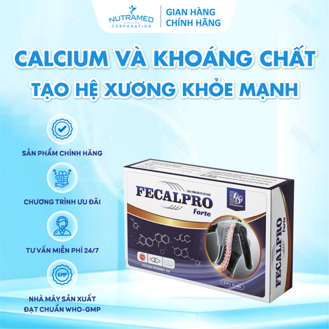 Viên uống Fecalpro Forte - Bổ sung Canxi và Vitamin D cho xương chắc khỏe, Hỗ trợ phát triển chiều cao cho thanh thiếu niên (30 viên)