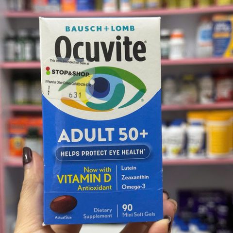 Viên uống bổ mắt Ocuvite Adult 50+ 90 viên - Bảo vệ thị lực cho người lớn tuổi với Lutein và Omega-3