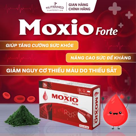 Viên uống Moxio Forte hỗ trợ bổ sung sắt, tăng cường sức đề kháng, giảm nguy cơ thiếu máu (30 viên)