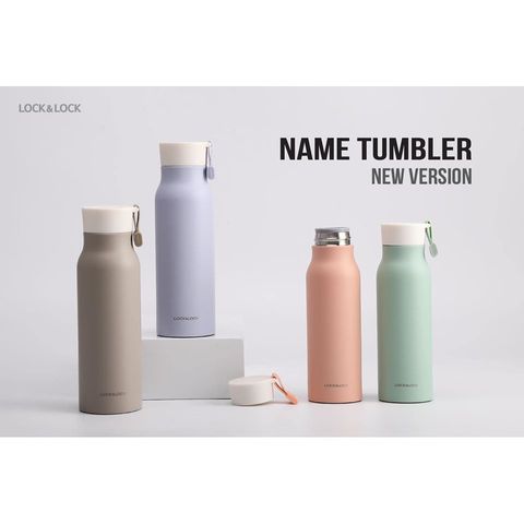 Bình Giữ Nhiệt LocknLock Name Tumbler LHC4125 500ml - Thép Không Gỉ, Màu Hồng, Giữ Nóng 8 Giờ, Dùng Đi Làm, Đi Học, Tập Thể Thao