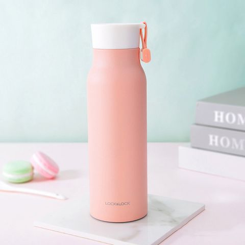 Bình Giữ Nhiệt LocknLock Name Tumbler LHC4125 500ml - Thép Không Gỉ, Màu Hồng, Giữ Nóng 8 Giờ, Dùng Đi Làm, Đi Học, Tập Thể Thao