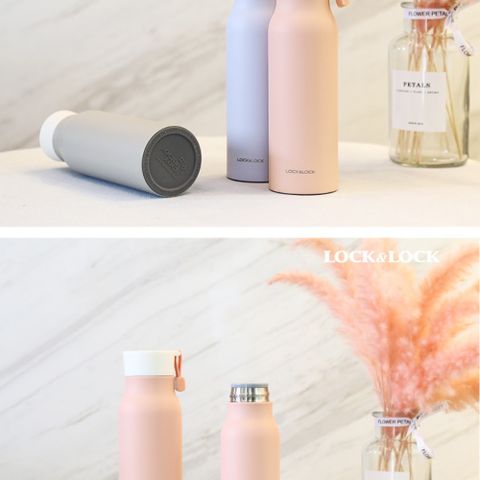 Bình Giữ Nhiệt LocknLock Name Tumbler LHC4125 500ml - Thép Không Gỉ, Màu Hồng, Giữ Nóng 8 Giờ, Dùng Đi Làm, Đi Học, Tập Thể Thao