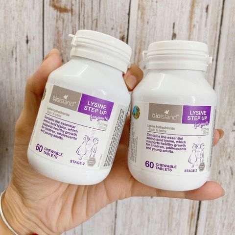 Viên tăng chiều cao Lysine Step Up BioIsland 60 viên, hỗ trợ xương phát triển