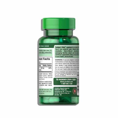 Magie thuần chay 250mg Puritan's Pride 100 viên