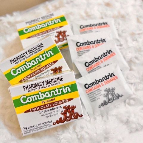 Kẹo Socola Xổ Giun Combantrin 24 Thanh - Giúp Loại Bỏ Giun Sán Hiệu Quả, Hương Vị Ngon Miệng Dành Cho Trẻ Em