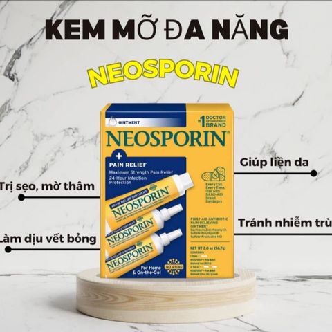 Kem mỡ Neosporin + Pain Relief 28.3g, kháng viêm, liền sẹo - Xanh đâmj
