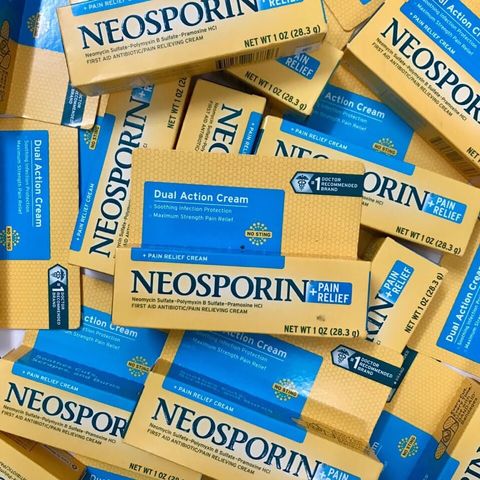 Kem mỡ Neosporin + Pain Relief 28.3g, kháng viêm, liền sẹo - Xanh đâmj