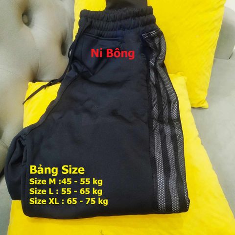 Quần Nỉ Nam Jogger Phối Sọc Lưới Siêu Ấm - Vải Nỉ Bông, Thời Trang Unisex Dễ Phối Đồ Cho Nam Nữ