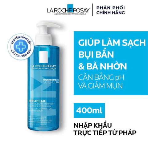 Gel Rửa Mặt La Roche-Posay Effaclar 50ml - Sữa Rửa Mặt Cho Da Dầu Nhạy Cảm, Làm Sạch, Kiểm Soát Dầu, Giảm Mụn