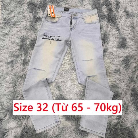 Quần Jean Nam Size 32 - Jean Bò Co Giãn Nhẹ Thời Trang Hiện Đại, Form Ôm Vừa Vặn, Phong Cách Trẻ Trung, Dễ Phối Đồ