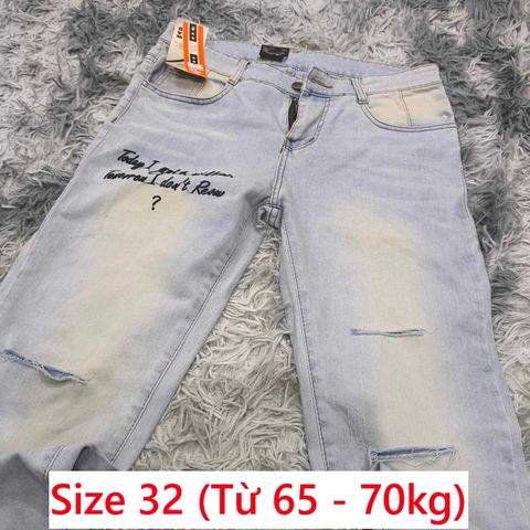 Quần Jean Nam Size 32 - Jean Bò Co Giãn Nhẹ Thời Trang Hiện Đại, Form Ôm Vừa Vặn, Phong Cách Trẻ Trung, Dễ Phối Đồ