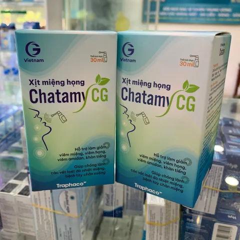 Xịt Họng Chatamy CG Chính Hãng - Giải Quyết Đau Rát Họng, Viêm Amidan & Ho Kích Ứng - Hỗ Trợ Tốt Cho Trẻ Em & Người Lớn 20ml