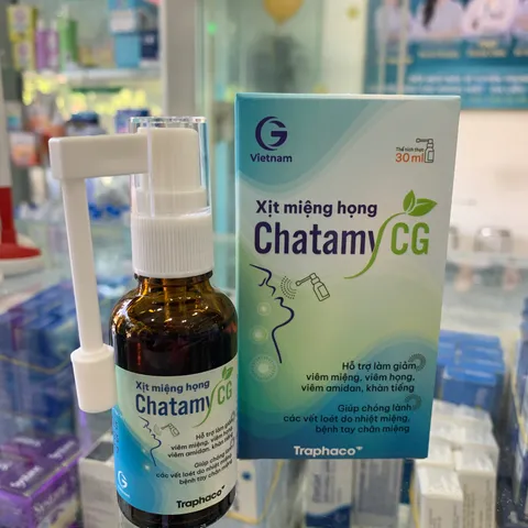 Xịt Họng Chatamy CG Chính Hãng - Giải Quyết Đau Rát Họng, Viêm Amidan & Ho Kích Ứng - Hỗ Trợ Tốt Cho Trẻ Em & Người Lớn 20ml
