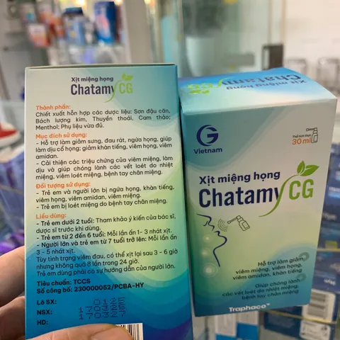 Xịt Họng Chatamy CG Chính Hãng - Giải Quyết Đau Rát Họng, Viêm Amidan & Ho Kích Ứng - Hỗ Trợ Tốt Cho Trẻ Em & Người Lớn 20ml