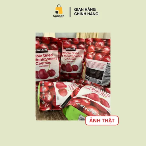Quả Cherry sấy khô hữu cơ Kirkland 567g - Siêu trái cây chua ngọt tự nhiên, ăn vặt thơm ngon, tốt cho sức khỏe, chứng nhận USDA