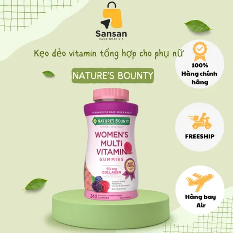 Kẹo dẻo tổng hợp cho Nữ Nature's Bounty Women's multi vitamin 240 viên của Mỹ