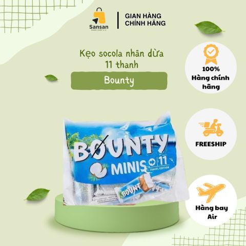 Kẹo Socola Dừa Bounty Miniatures 330g - Hương Vị Ngọt Bùi Nguyên Chất Mỹ - Bánh Kẹo Thích Hợp Cho Tín Đồ Socola