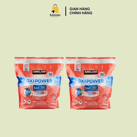 Viên Giặt Kirkland Signature Oxi Power 5 Trong 1, 110 Viên, 3.08kg - Chất Tẩy Vết Bẩn Cao Cấp, Bảo Vệ Màu Sắc, Làm Trắng Sáng
