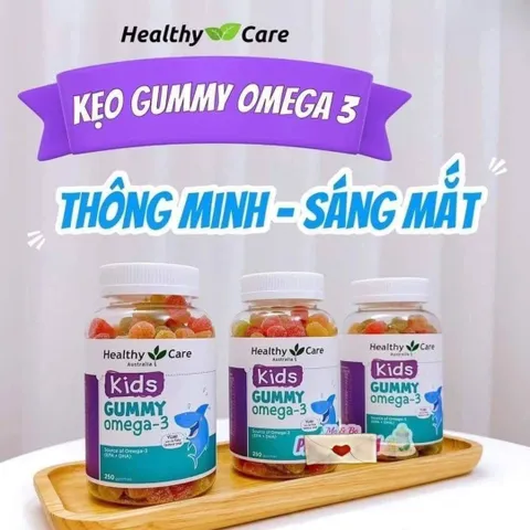 Kẹo dẻo bổ sung Omega 3 Healthy Care 60 viên, tim mạch, não bộ