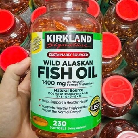Dầu Cá Wild Alaskan Omega-3 1400mg Kirkland - 230 Viên Hỗ Trợ Tim Mạch & Tăng Cường Chức Năng Não Bộ