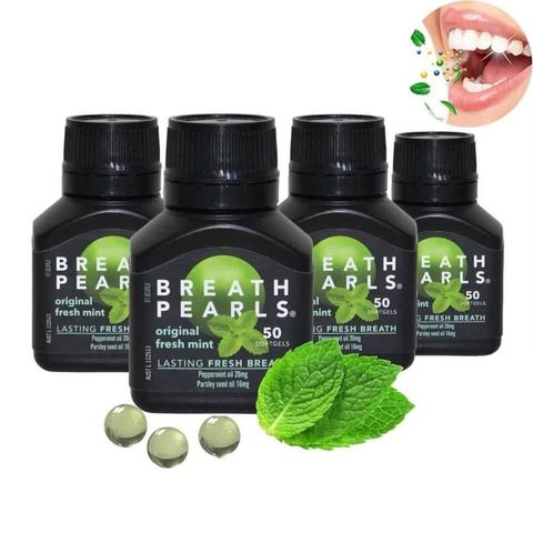 Viên uống thơm miệng Breath Pearls 50 viên - Thực phẩm chức năng giữ hơi thở tươi mát, tự tin giao tiếp hàng ngày