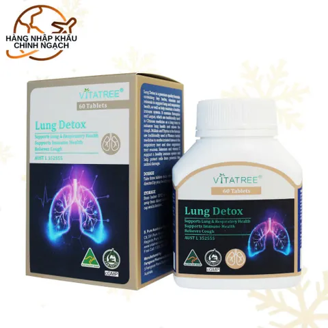 Viên Uống Bổ Phổi Vitatree Lung Detox 60 Viên - Hỗ Trợ Thải Độc Phổi, Tăng Cường Miễn Dịch Từ Thiên Nhiên