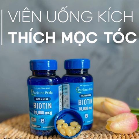 Viên uống mọc tóc Ultra Mega Biotin 10000mcg Puritan’s Pride 100 viên, nuôi tóc chắc khỏe