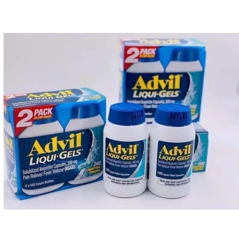 Viên Uống Giảm Đau Hạ Sốt Advil Liqui-Gels 120 viên - Phục hồi nhanh chóng đau nhức và sốt hiệu quả với Ibuprofen