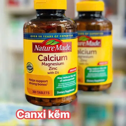 Viên bổ sung Calci-Magne-Zinc Nature Made 300 viên, chắc xương