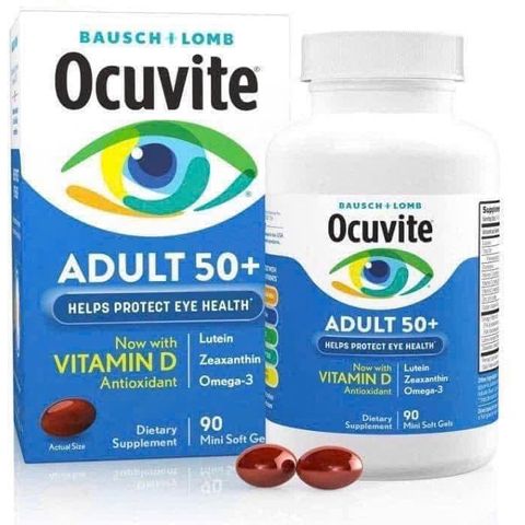 Viên uống bổ mắt Ocuvite Eye Vitamin 50+ - Bảo vệ thị lực cho người lớn, hỗ trợ sức khỏe mắt 