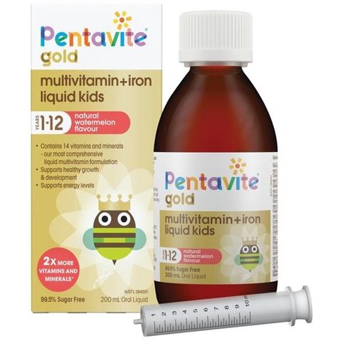 Vitamin Tổng Hợp Pentavite Gold Multivitamin + Iron 200ml – Bổ sung vitamin và tăng cường sức đề kháng cho trẻ em