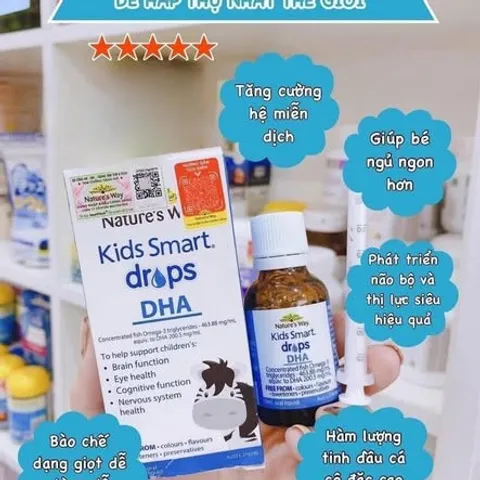 DHA Dạng Giọt Kids Smart DHA Drops Nature’s Way (7 Tháng+)