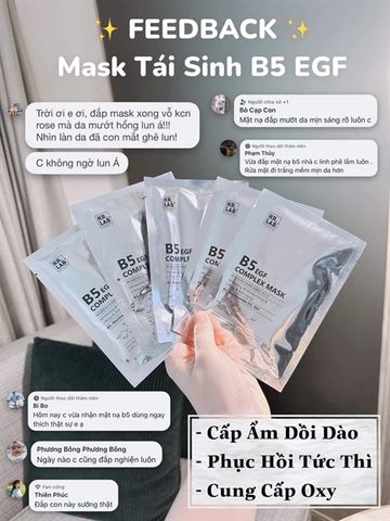 Set 10 Mặt Nạ Kr.Lab EGF B5 - Phục Hồi Da, Cấp Ẩm Dưỡng Da Mềm Mại, Làm Sáng Màu Da