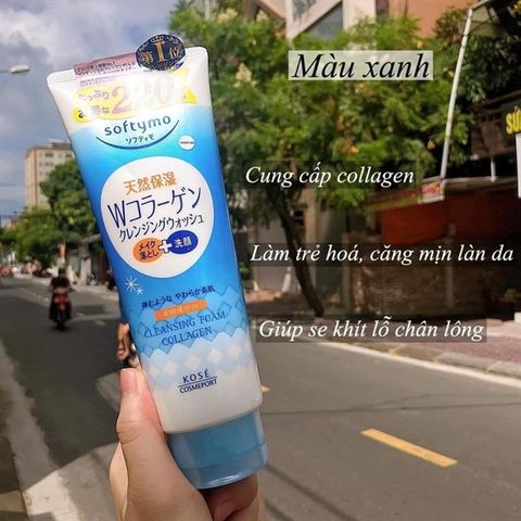 Sữa rửa mặt Kose Softymo Collagen 220g – làm sạch, căng bóng