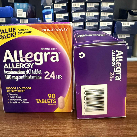 Viên Uống Chống Dị Ứng Allegra Allergy 24h - Giảm Triệu Chứng Dị Ứng Nhanh Chóng, Không Gây Buồn Ngủ, Hộp 90 Viên