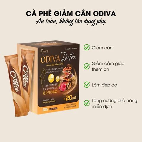 Cà Phê Giảm Cân Odiva - Hỗ Trợ Đốt Mỡ Tự Nhiên Hiệu Quả, Thảo Dược Lành Tính, Giúp Dáng Thon Gọn, Sản Phẩm Chính Hãng 100%