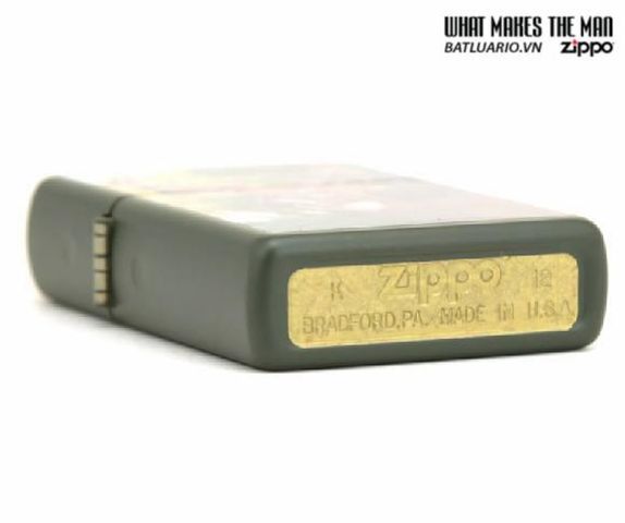 Bật Lửa Zippo 28471 - Buck Green Matte Lighter, Đen Duy Nhất Cho Fan Zippo, Quà Tặng Hoàn Hảo