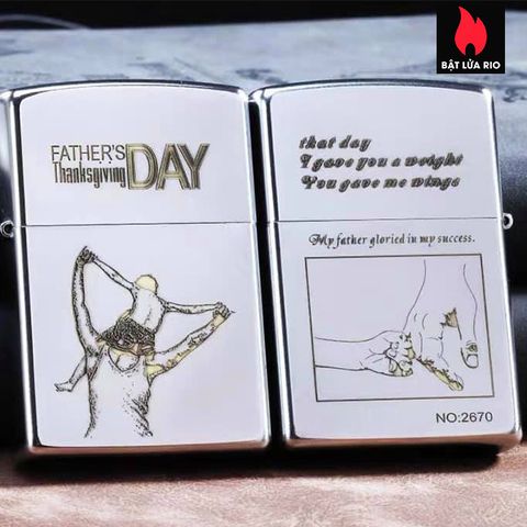 Bật Lửa Zippo 250 Khắc Ngày Của Cha - Quà Tặng Ý Nghĩa Cho Chồng, Bố - Hàng Chính Hãng Zippo 250.FATHERDAY04